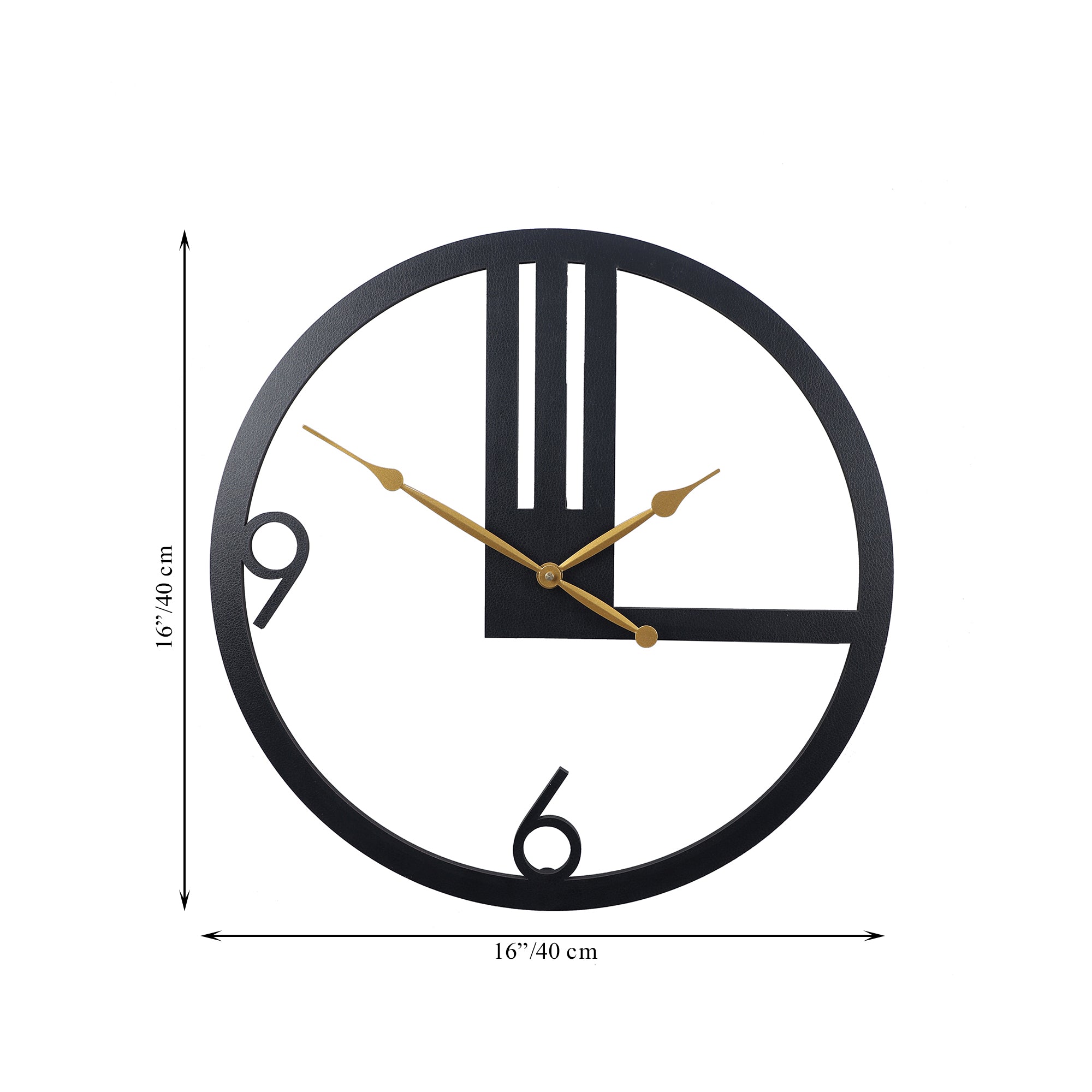 Black Chic Metal Wall Clock, Modern Metal Wall Decor