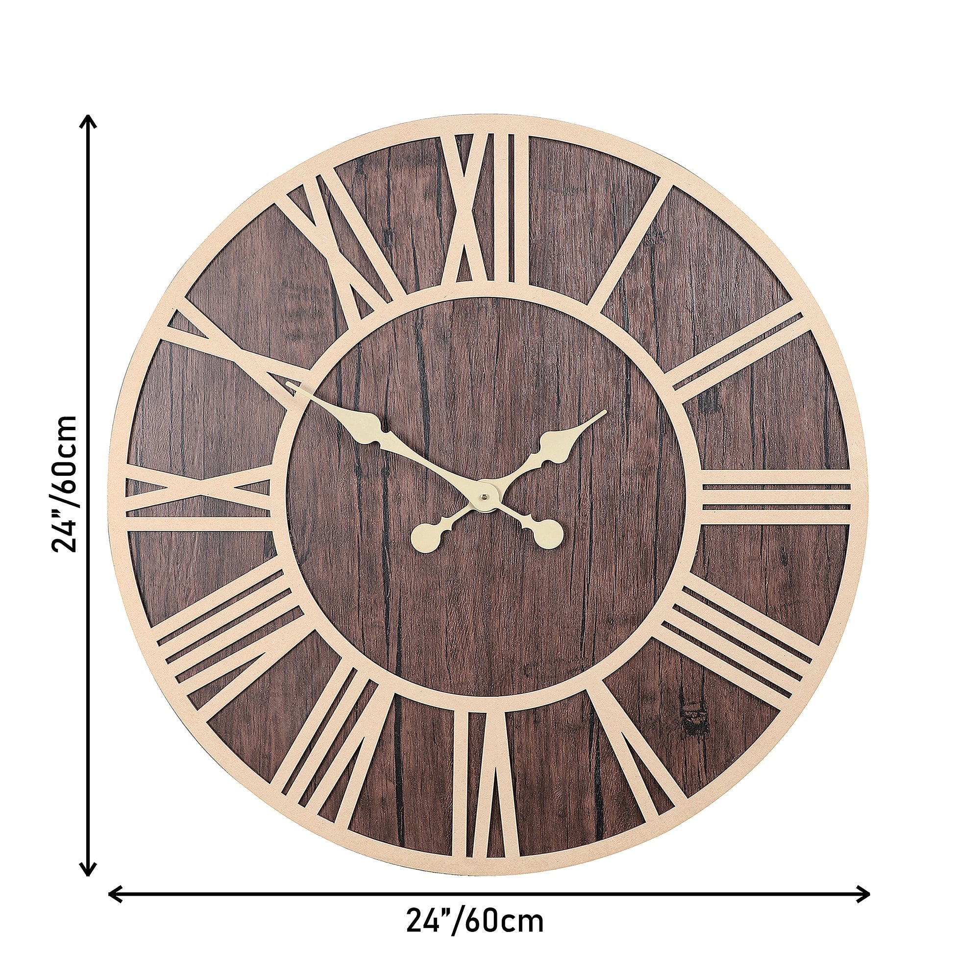 Modern Rustic Wall Clock with Cutout Details